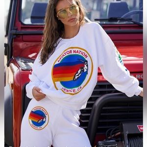Aviator nation relaxed crew sweatshirt